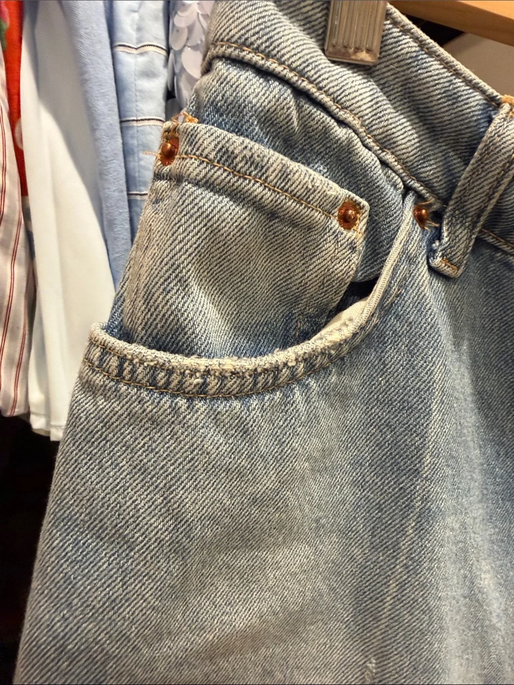 Zara Light Blue Denim Long Jean Shorts